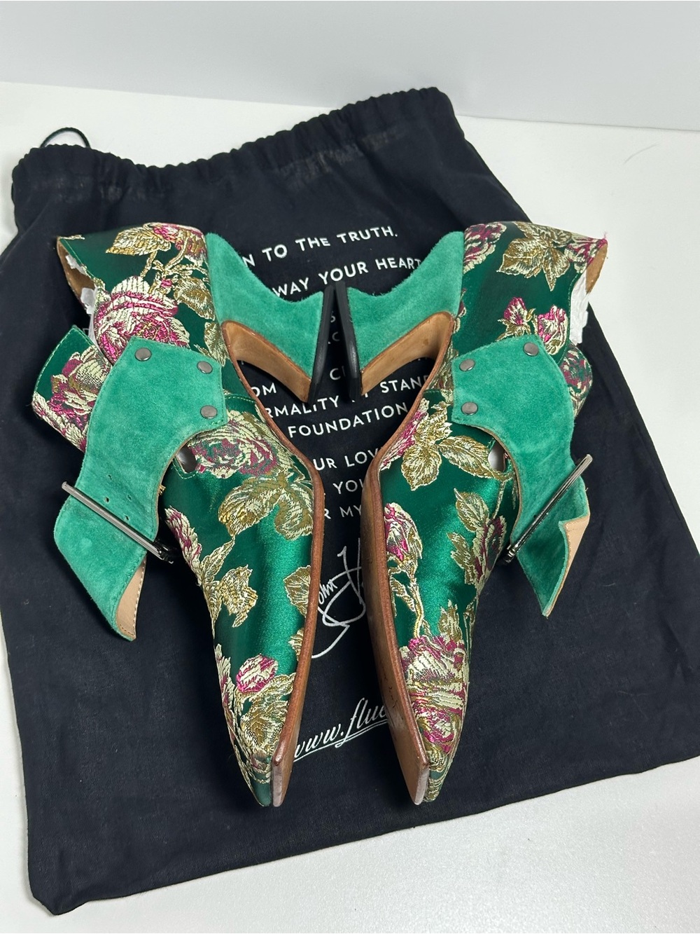 Fluevog Super Fine Bishop buckled loafer heels - Picture 2 of 3